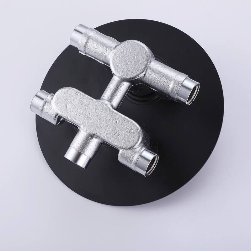 Rbrohant 11" Rainfall Shower Faucet System Massage Jet w/ Mixer Valve