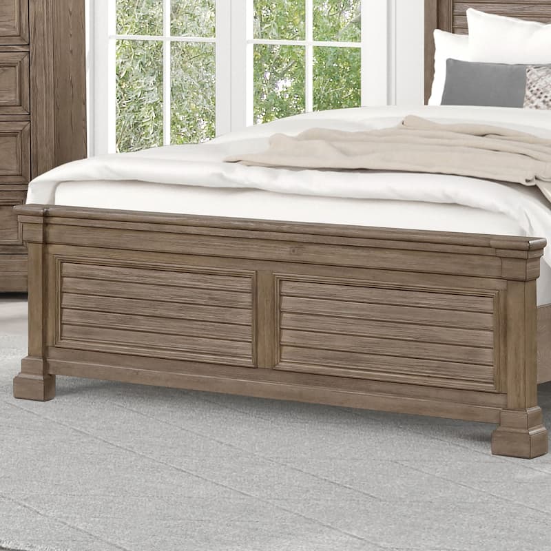 Furniture of America Wacine Weathered Grey Solid Wood Shuttered Panel Bed