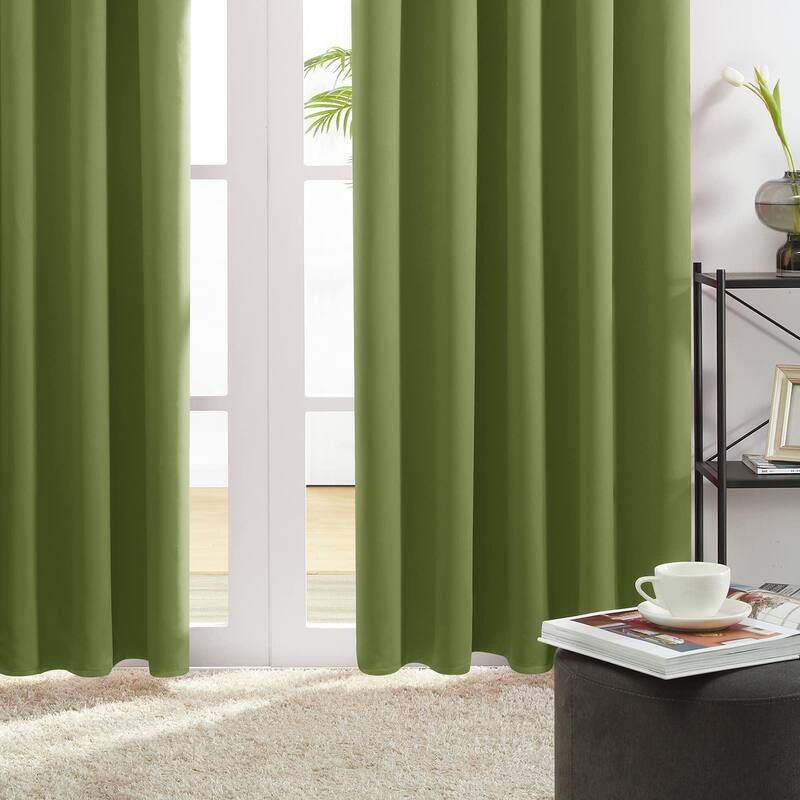 Deconovo Solid Rod Pocket Curtain Panel Pair (2 Panel)
