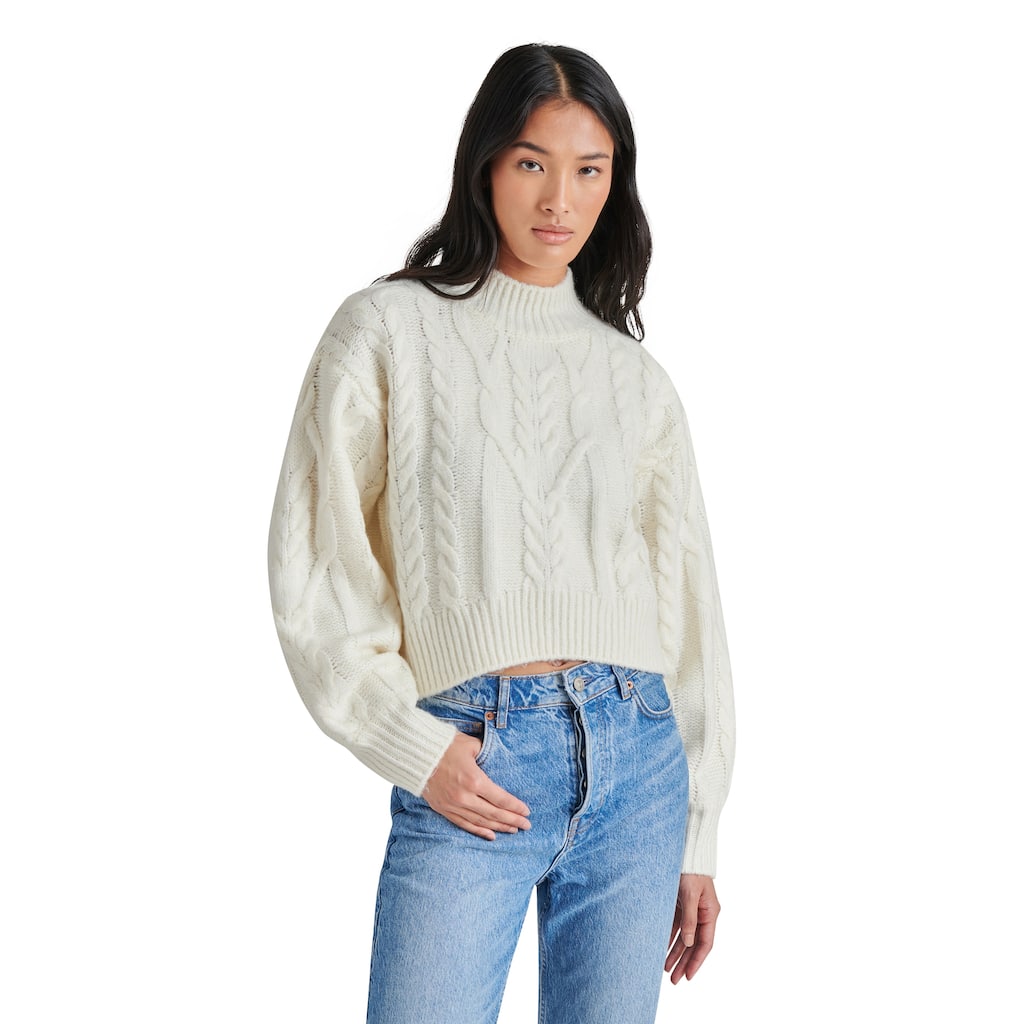 Steve Madden Marcie Cropped Cable Knit Sweater