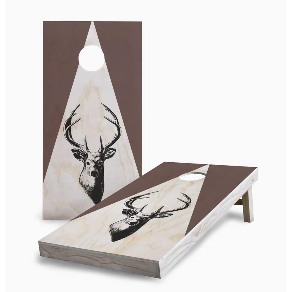 Stained Deer Silhouette Cornhole Game (Choose Wraps or Boards)