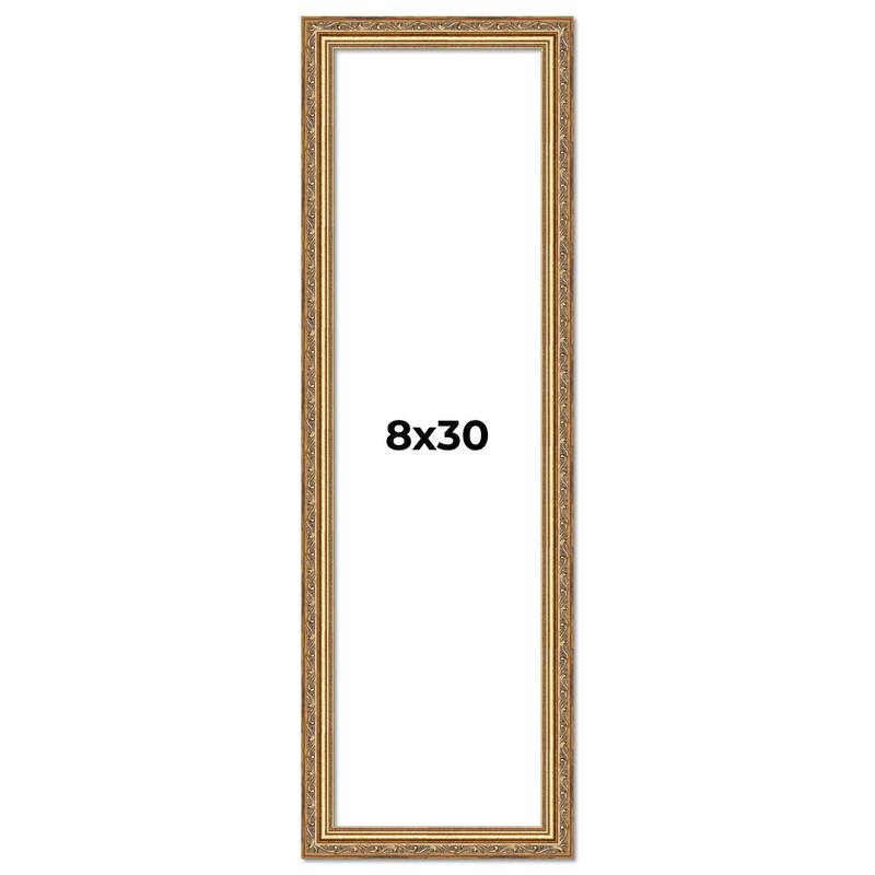 8x30 Frame Red Solid Wood Picture Frame Width 1.75 Inches | Interior Frame Depth 1 13/16 Inches