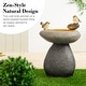 preview thumbnail 11 of 44, Glitzhome 24-inch Outdoor 2-tier Faux Pebbles Polyresin Birdbath Fountain with Pump