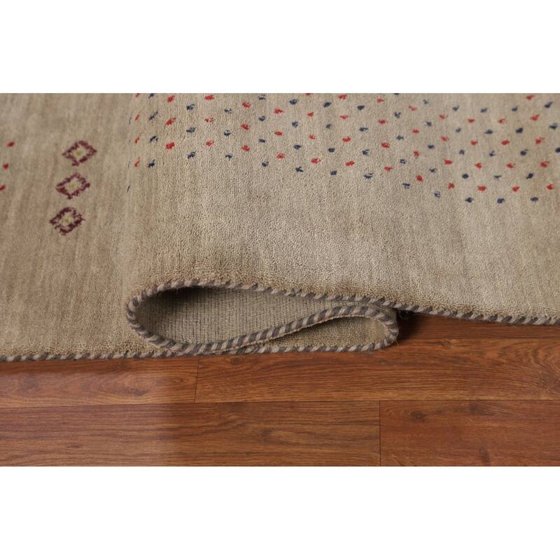 Little Animals Gabbeh Indian Area Rug Handmade Wool Carpet - 6'7"x 9'8"