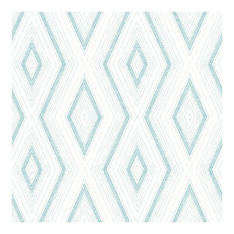 Chesapeake Santa Cruz Turquoise Geometric Wallpaper - 20.5 x 396 x 0.025