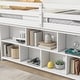 preview thumbnail 15 of 18, Playhouse Design Loft Bed with Roof Frame, Under Bed Shelving Storage, Guardrails, Ladder, Twin