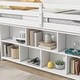 preview thumbnail 16 of 18, Twin Size House Loft Bed wRoof, Under Bed Shelving Storage Unit, Platform Bed with Guardrails and Ladder, No Box Spring Needed