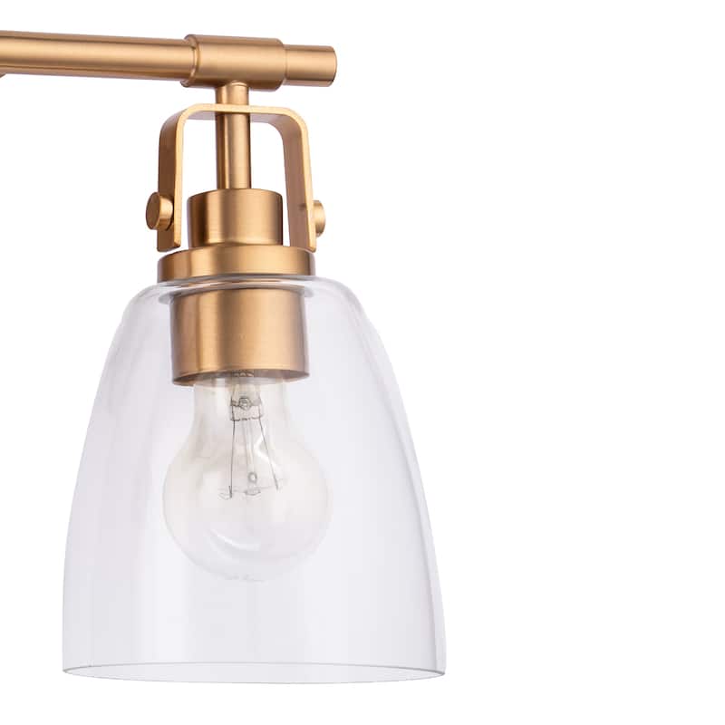 Modern Brilliance Farmhouse 2-Light Gold Vanity Light - 14.6"L x 7"W x 10.6"H