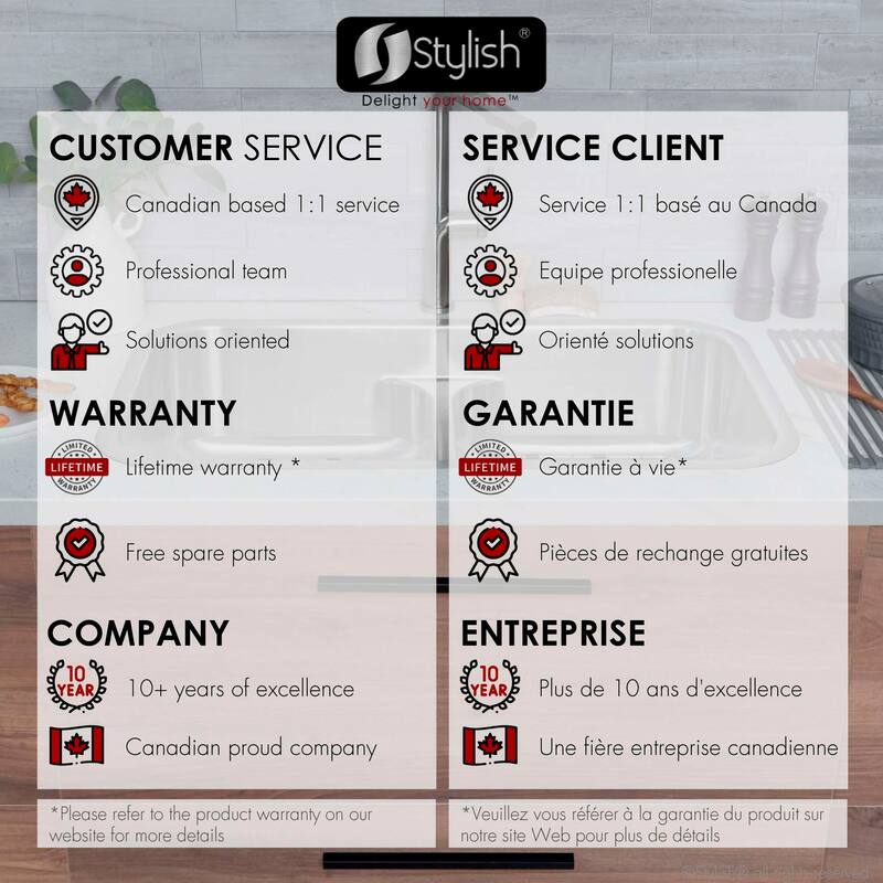 STYLISH 32.25 inch Low Divider Double Bowl Undermount and Drop-in Kitchen Sink - 32.25" x 18.9" x 9"