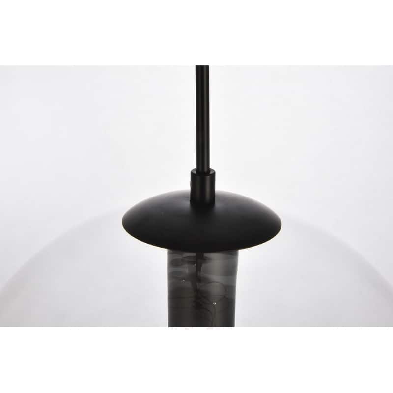 Placido Collection Pendant D11.8 H11.4 Lt:1 Black and Clear Finish