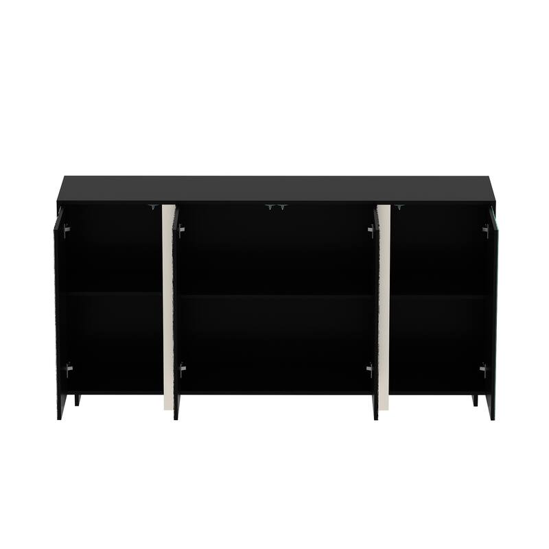Stylish Storage Buffet: Ample Shelving and a Contemporary Design for Organized Dining Areas