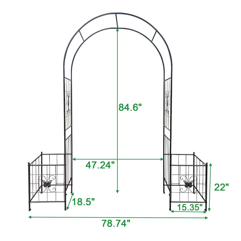 Garden Arch Arbor Trellis for Climbing Plants, Durable Metal Garden Arch Outdoor Wedding Arch, 7.15ft