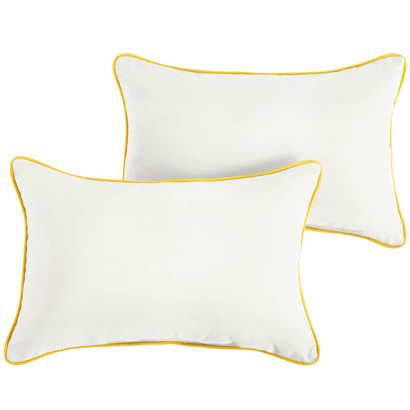 Sunbrella Canvas Natural/ Sunflower Yellow Indoor/ Outdoor Pillow Set
