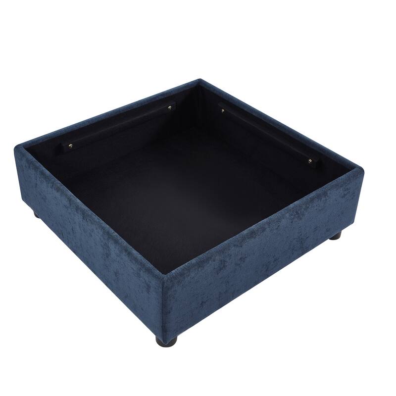Modern Large U-Shaped Modular Sofa with Movable Storage Ottoman,. Upholstered Deep Seat Sofa with Double-Layer Cushion