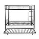 preview thumbnail 12 of 14, Black Full Over Full Metal Bunk Bed with Trundle & Able to Split