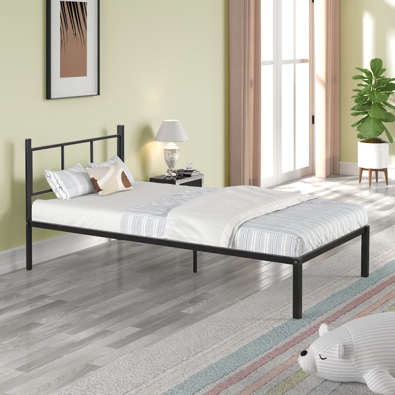 Space-Saving Metal Triple Twin Bunk Bed with Convertible Design and Full-Length Guardrails