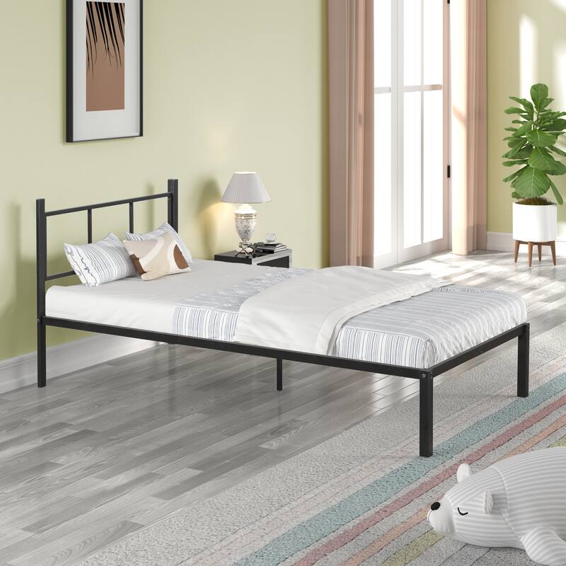 Sturdy Triple Twin Bunk Bed, 3-in-1 Metal Bed with Safety Features