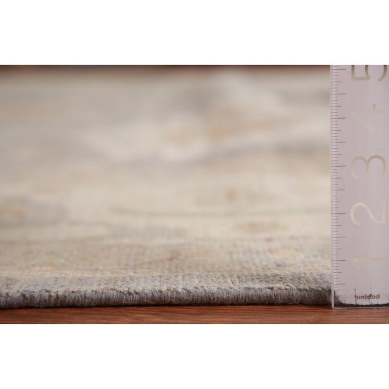 Hand Knotted Oriental 100% Wool Carpet Transitional All-Over Greys & Charcoal Oushak Area Rug - 11' 11'' X 9' 0''