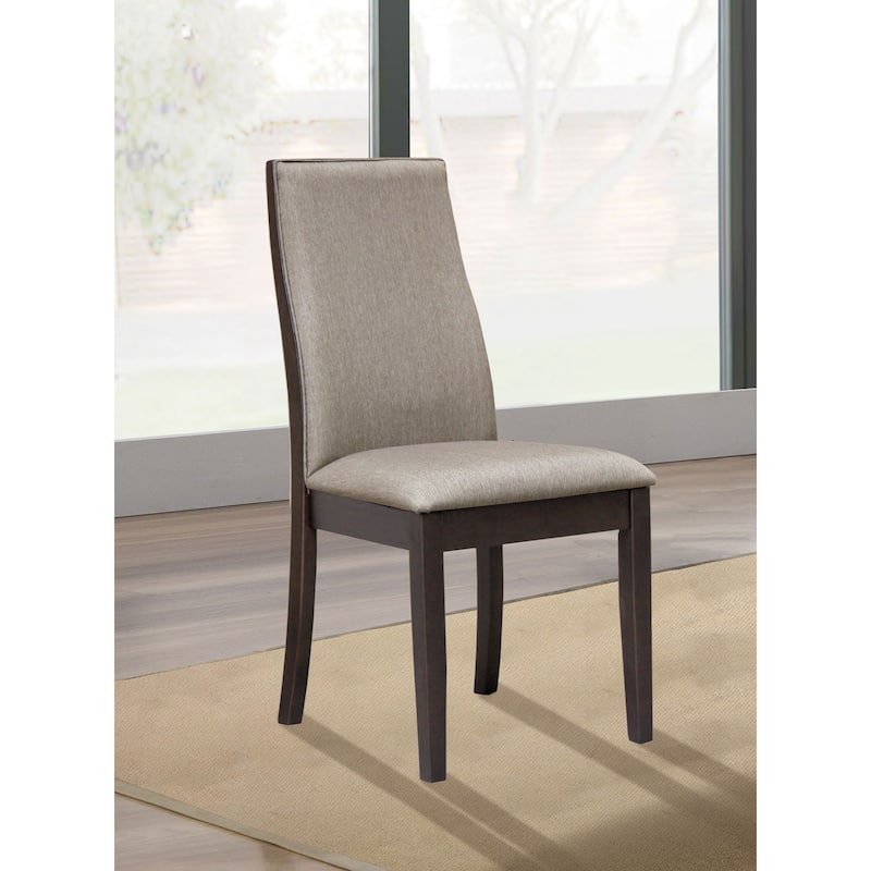 Set of 2 Dining Side Chairs - Grey and Espresso