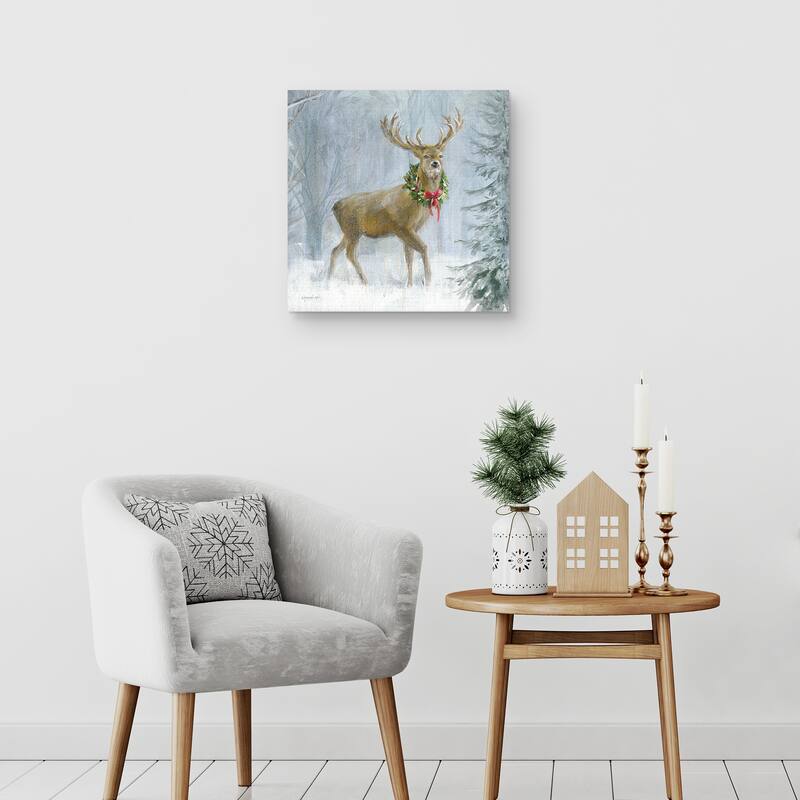 Woodland Holidays I Deer by Danhui Nai Canvas Art Print