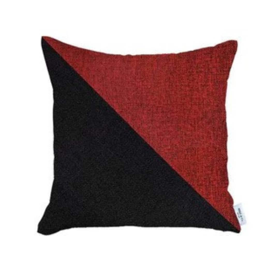 HomeRoots Set of Two 3" Red and Black Throw Pillow