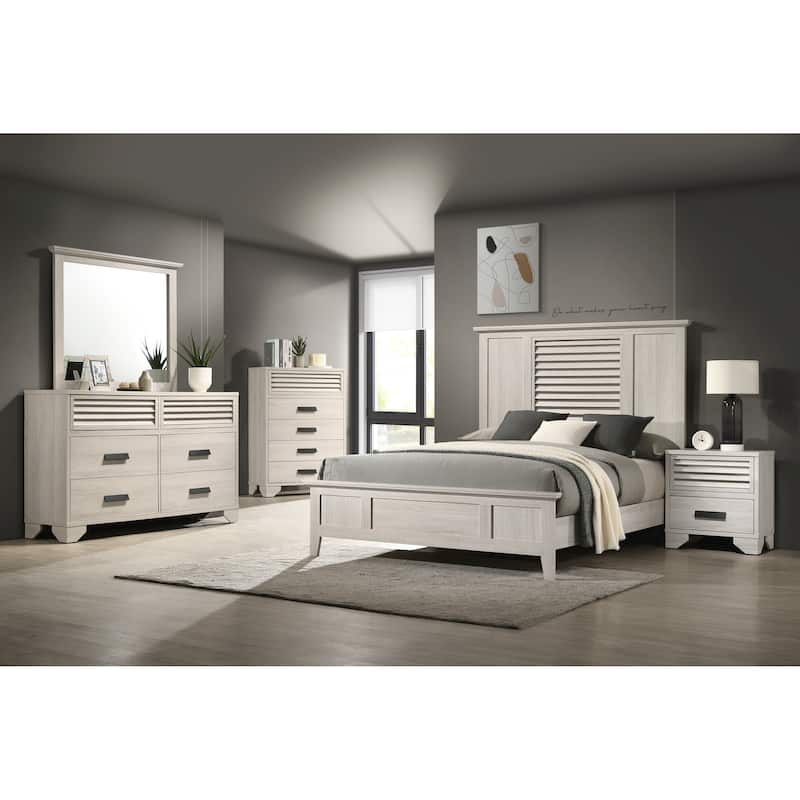 Vanni White Panel Bed - King