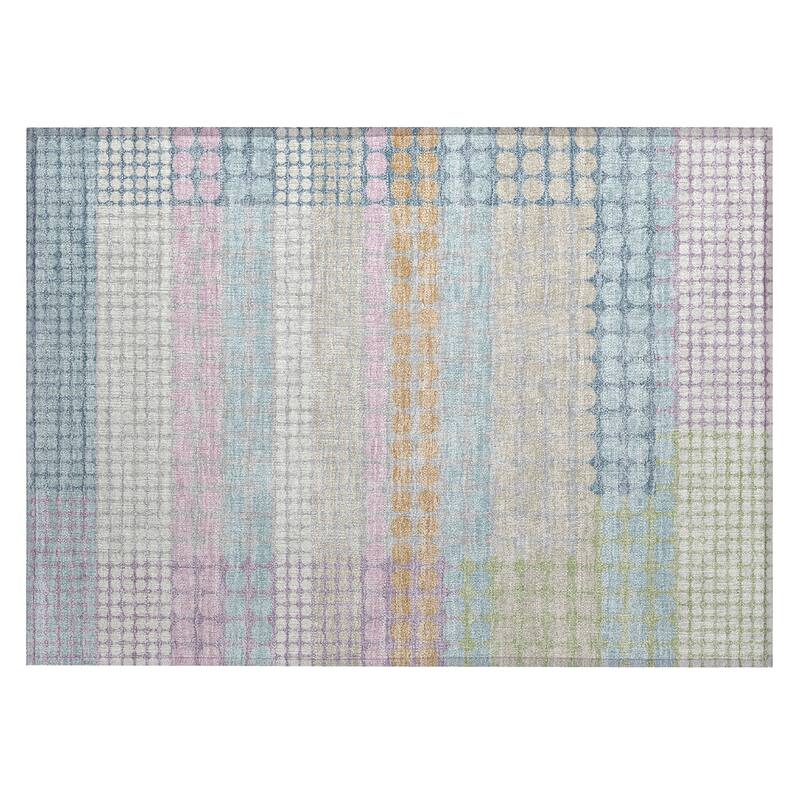 Machine Washable Indoor/ Outdoor Casual Dotty Chantille Rug