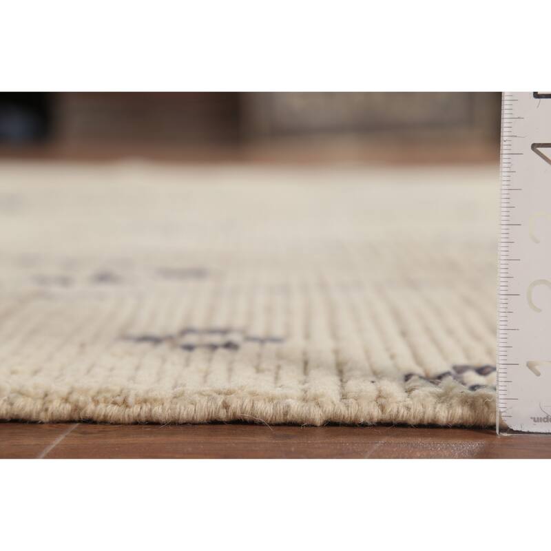 Trellis Moroccan Area Rug Hand-Knotted Oriental Wool Carpet - 7'1"x 10'10"