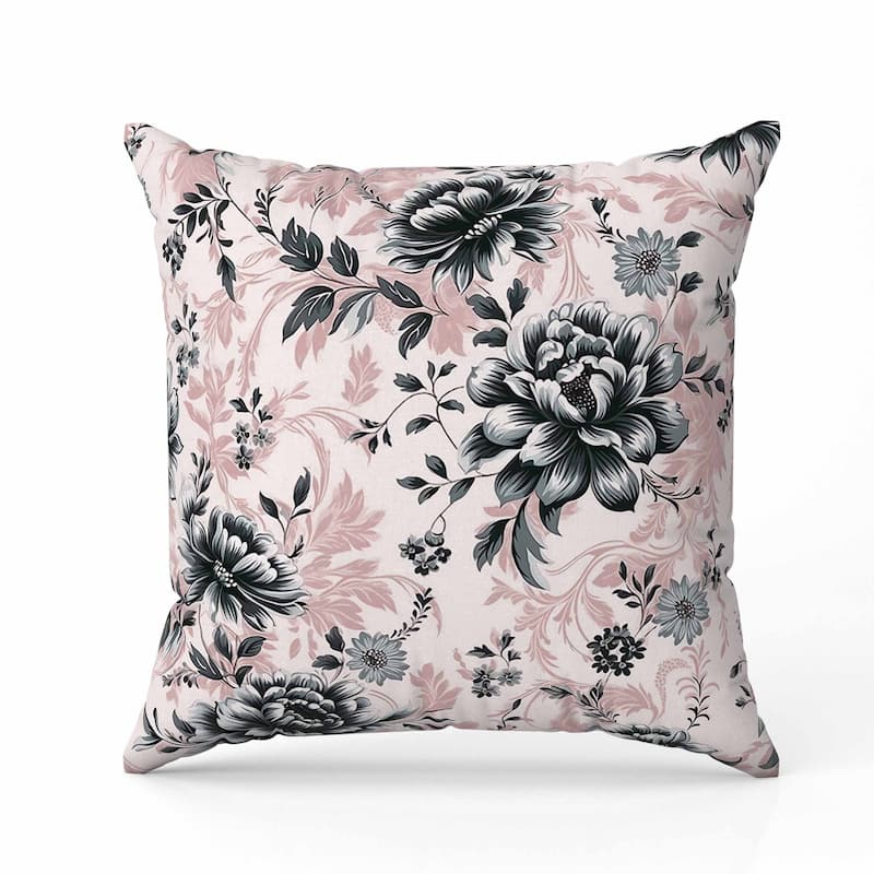 Nature's Canvas Faux Suede Reversible Throw Pillow Pink and Grey