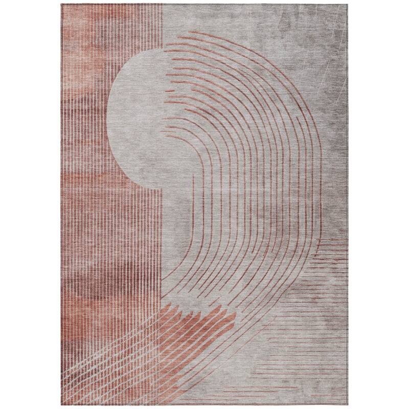 HomeRoots Geometric Transitional Rectangle Outdoor Rug