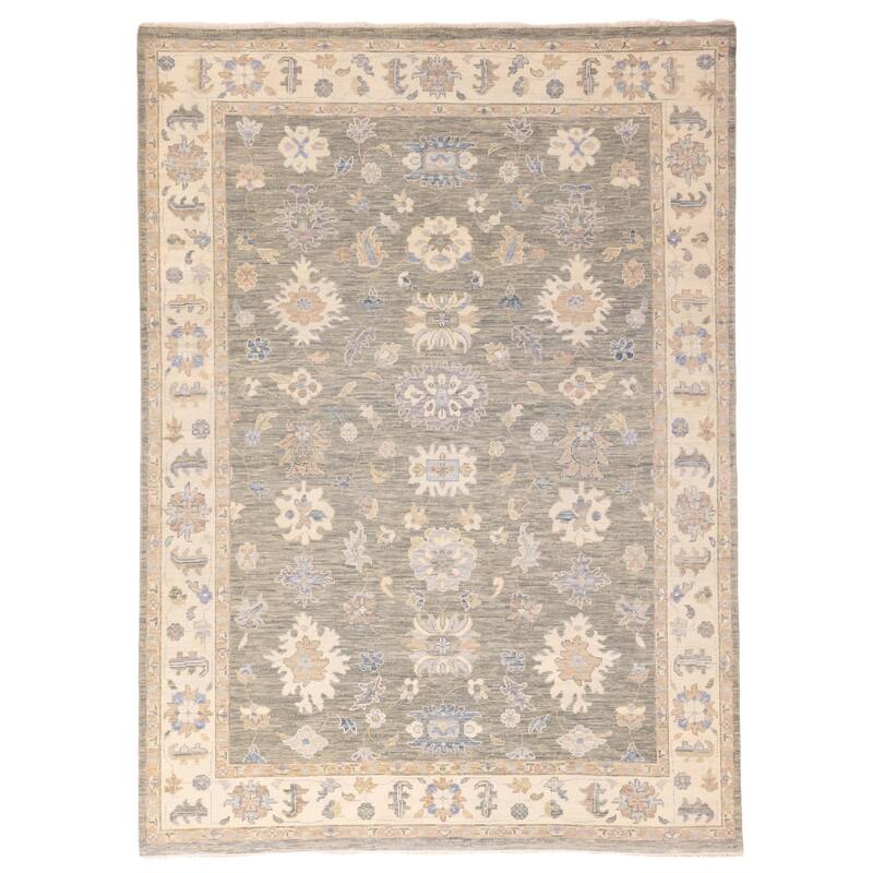 ECARPETGALLERY Hand-knotted Modern Oushak Teal Wool Rug - 9'0 x 12'3