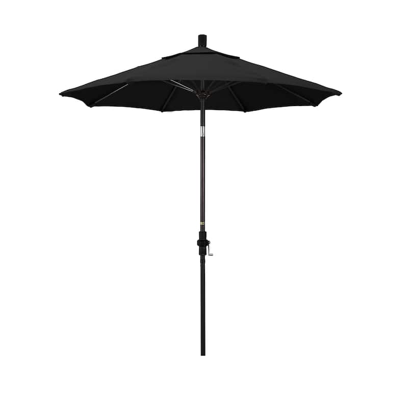 California Umbrella 7.5' Rd. Aluminum/Fiberglass Rib Patio Umb, Deluxe Crank Lift/Collar Tilt, Bronze Finish, Sunbrella Fabric