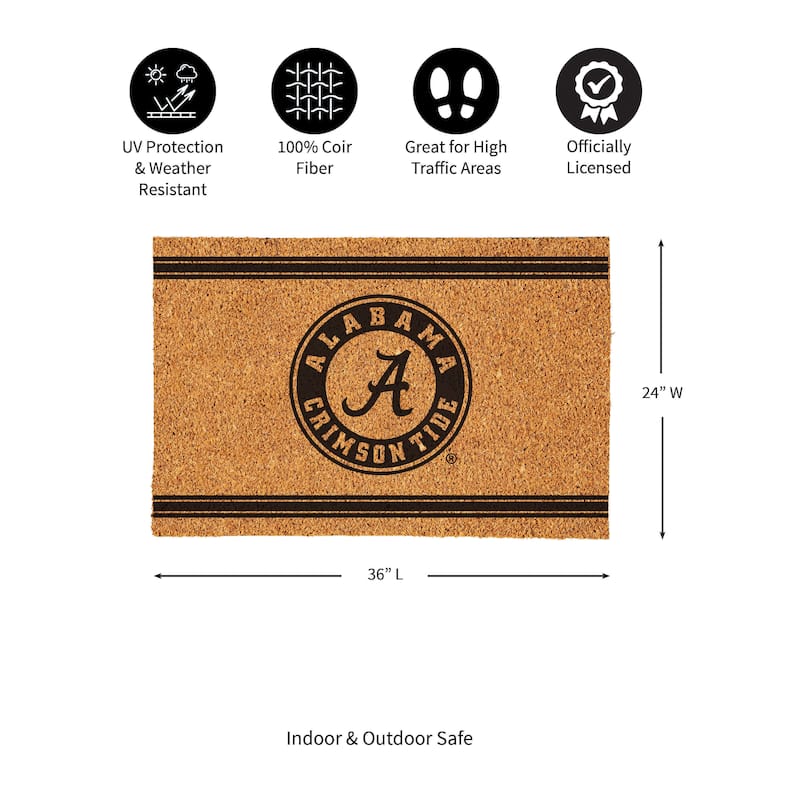 University of Alabama Monochrome Indoor/Outdoor Coir Door Mat