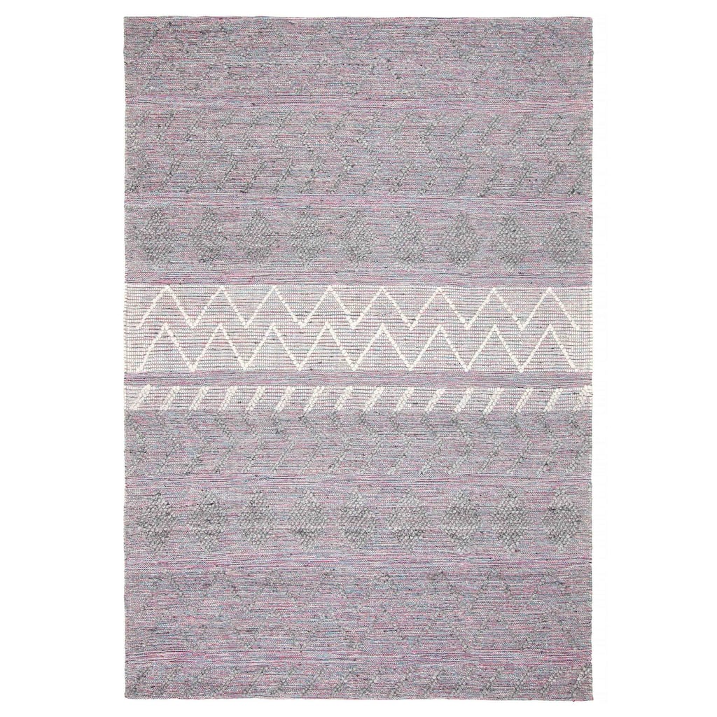 ECARPETGALLERY Braid weave Sienna Grey Wool Rug - 6'2 x 9'1