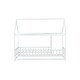 preview thumbnail 17 of 127, Wood Toddler House Bed with Roof Frame and Safety Guardrails Montessori Floor Bed without Slats No Door Houseshaped Platform Bed