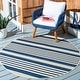 preview thumbnail 115 of 193, SAFAVIEH Courtyard Charmaine Indoor/ Outdoor Waterproof Area Rug 10' Round - Navy/Beige
