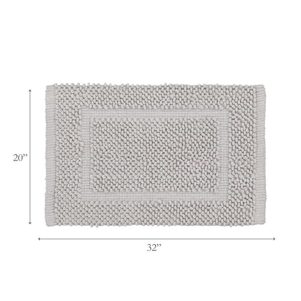 dimension image slide 9 of 30, Sophie Border Ultra-plush Chenille Non-Slip Cotton Bath Mat
