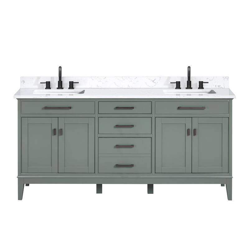 Avanity MADISON-VS73-E Madison 72" Free Standing Double Basin Vanity - Smoke Green