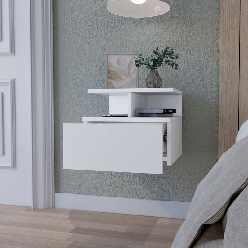 Floating Nightstand Flopini With One Drawer - Off-White