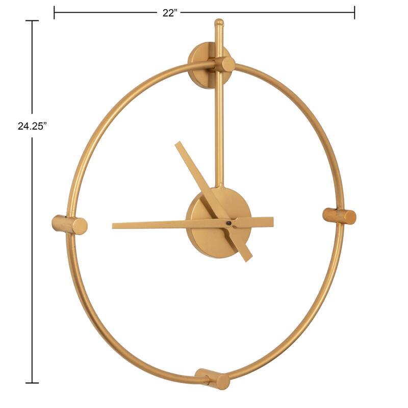 Kate and Laurel Lidor Metal Wall Clock - 22x25