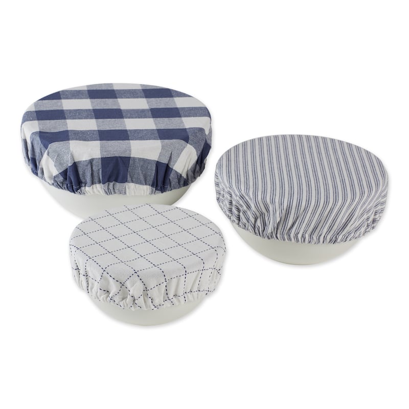 DII Asst Stone Farmhouse Woven Dish Cover (Set of 3) - French Blue