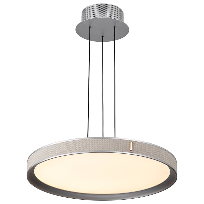 Bandon 20 Inch LED Pendant Gray with Off White Wrap Acrylic Lens