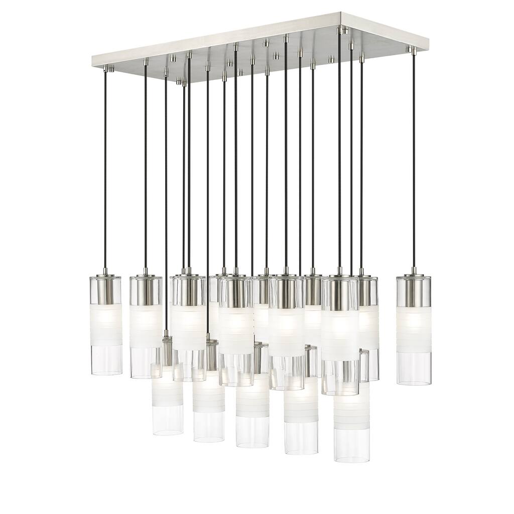 Alton 17 Light Linear Chandelier in Brushed Nickel - Brushed Nickel