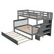 preview thumbnail 13 of 16, Twin-Over-Full Bunk Bed with Twin Size Trundle&Stairway&Storage&Guard Rail for Bedroom&Dorm, Can Be Converted into 3 Beds