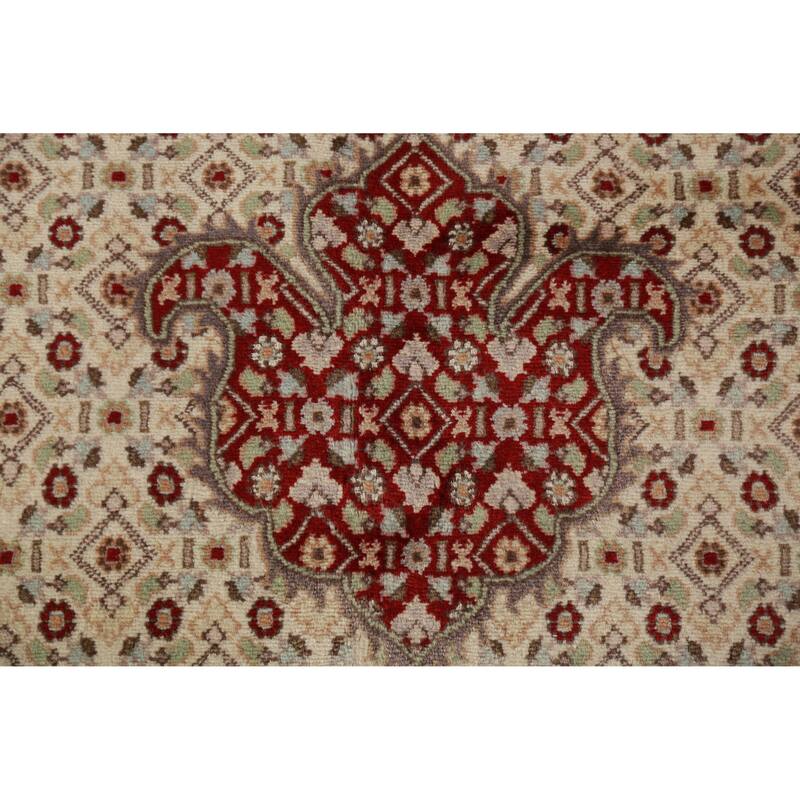 Medallion Tabriz Mahi Oriental Large Rug Handmade Wool Carpet - 10'2"x 14'3"