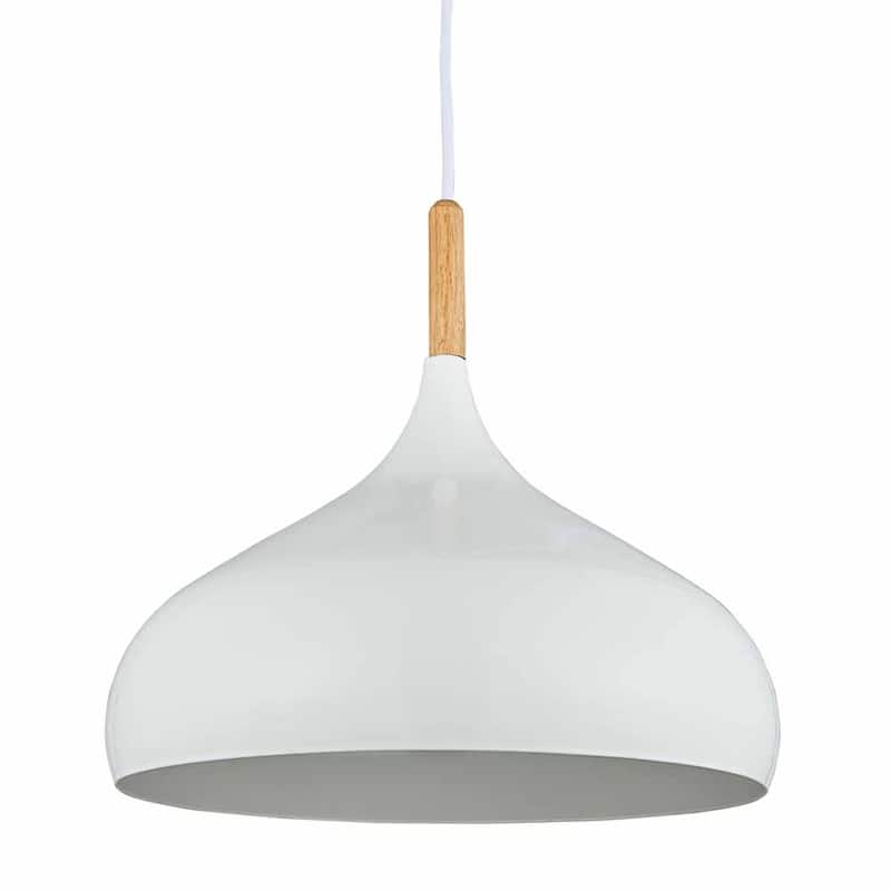 Modern 1 Light Indoor Pendant White Finish