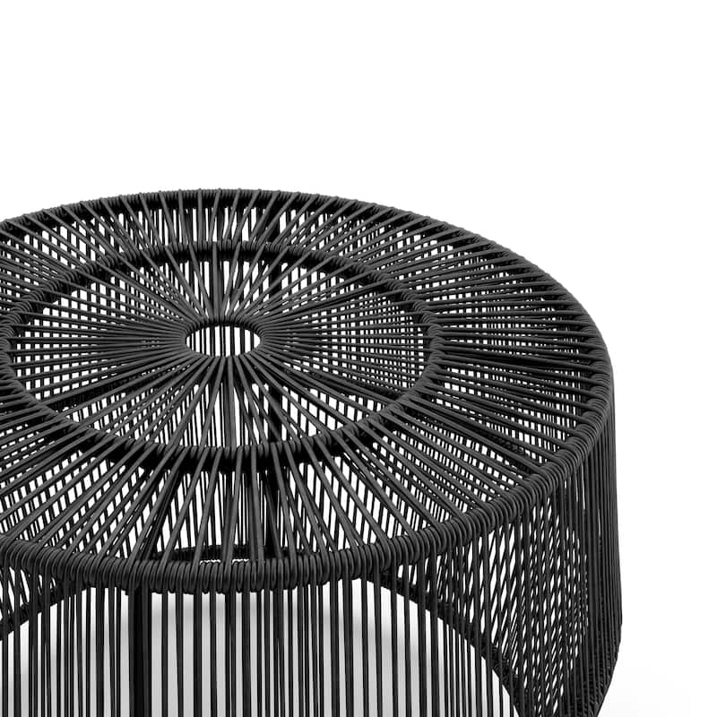 Alia Coastal Natural 22-inch Boho Outdoor Patio Rattan Outdoor Round Coffee Table by M&L Co.