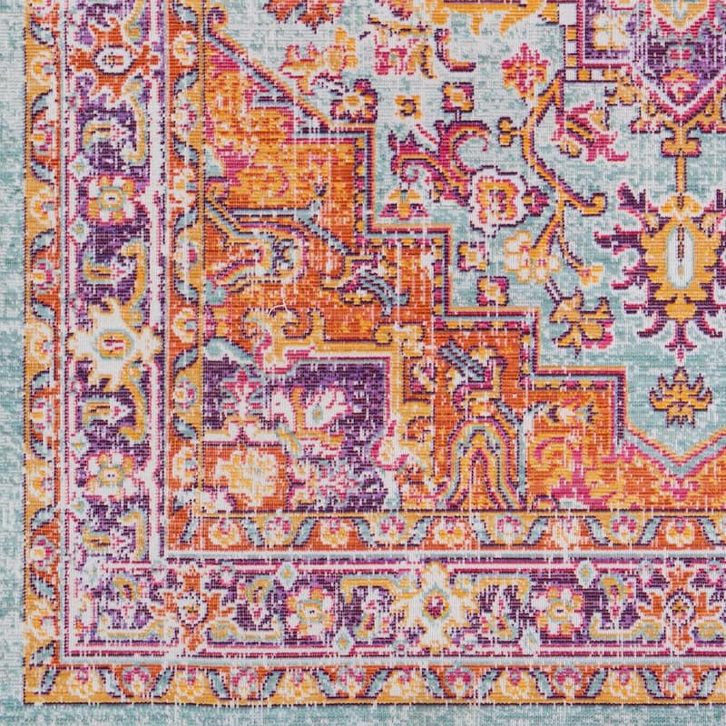 Vintage Distressed Oriental Pink Runner Rug - 3' x 7' 10"