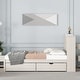 preview thumbnail 33 of 41, Twin Size Platform Bed Heavy Duty Wood Platform Bed with Bookcase Headboard and 2 Drawers, Built-in USB Port for Bedroom