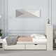 preview thumbnail 3 of 13, White Platform Twin Bed Frame with 2 Drawers, USB Charg